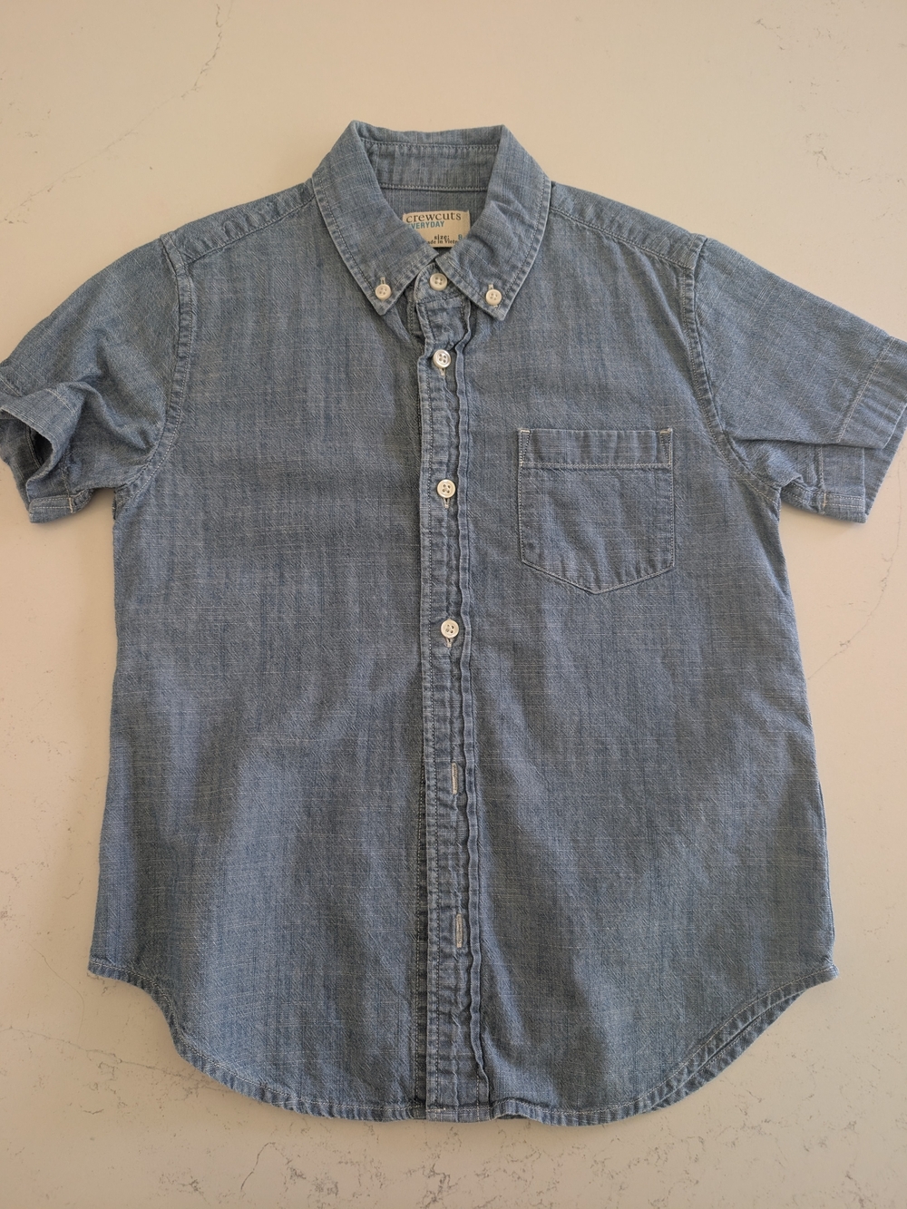 Crewcuts Light Blue Short-Sleeve Denim Button-Down